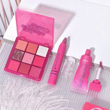 Set 3 Produse de Machiaj, KEVIN &amp; COCO, Pink Hearted, 9 culori, 15.5 x 13 x 3.4 cm - vivimall.ro