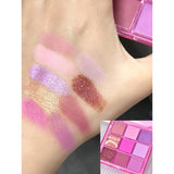 Set 3 Produse de Machiaj, KEVIN &amp; COCO, Pink Ice Star, 9 culori, 15.5 x 13 x 3.4 cm - vivimall.ro