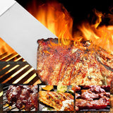 Set 3 spatule pentru gratar Vivimall, din metal, margini subtiri, suprafata antiaderenta, rezistente la temperaturi ridicate, maner ergonomic din lemn, 3 forme, agatatoare, gri - vivimall.ro