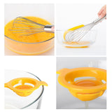 Set 3 Ustensile Pentru Bucatarie 2 Teluri, Un Separator Oua, Inox/Silicon, Galben - vivimall.ro