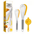 Set 3 ustensile pentru bucatarie Vivimall, 2 teluri, un separator oua, inox/silicon, Galben - vivimall.ro