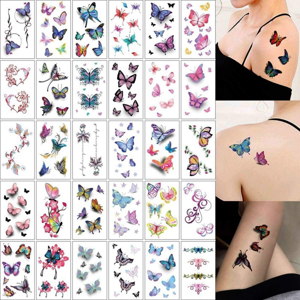 Set 30 Tatuaje Temporare, Pe Baza De Apa - vivimall.ro