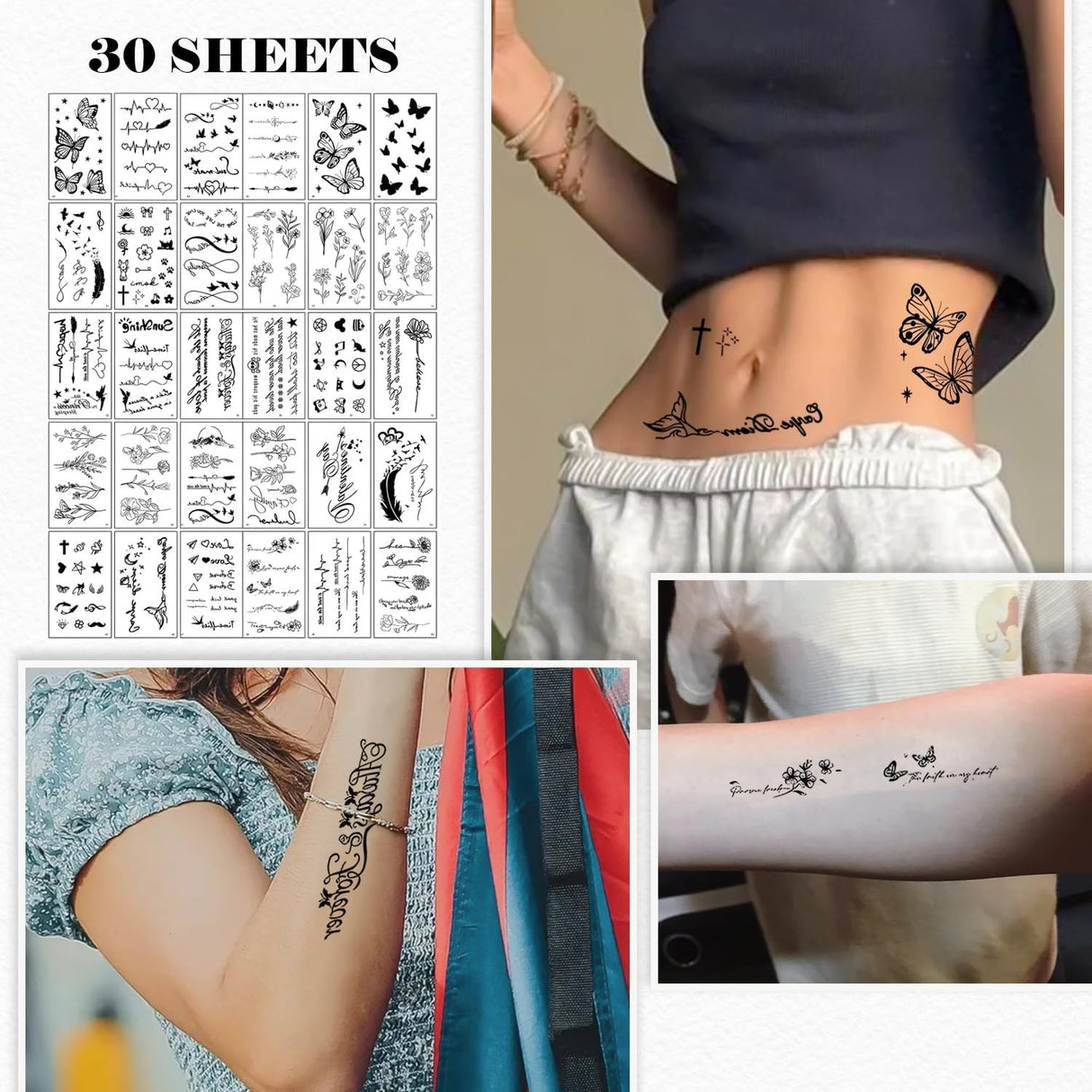 Set 30 Tatuaje Temporare, Pe Baza De Apa - vivimall.ro