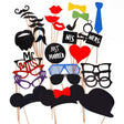 Set 31 De Accesorii Pentru Petrecere, Props Pentru Coltul De Poze, Ochelari, Palarii, Mustata, Cravata, Tematica Nunta - vivimall.ro