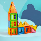 Set 32 Piese Magnetice de Constructie, Vivimall, Piese 5.5 cm, Magnetic Tiles, Forme Geometrice, 3 Ani, ABS, Magnet, 20.5 x 14.5 x 12 cm, Multicolor, Resigilat - vivimall.ro