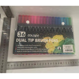 Set 36 Carioci, Pe Baza De Apa, 2 Tipuri De Varf, 1-2 Mm, 0.4 Mm, Corp Carioca Negru, Din Plastic - vivimall.ro
