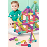 Set 36 de Piese Magnetice de Constructie, Vivimall, Puzzle, Forme, 3 Ani, ABS, Magnet, 18x6x16 cm, Multicolor - vivimall.ro