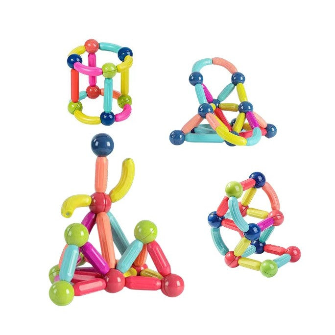 Set 36 De Piese Magnetice De Constructie, Puzzle, Forme, 3 Ani, Abs, Magnet