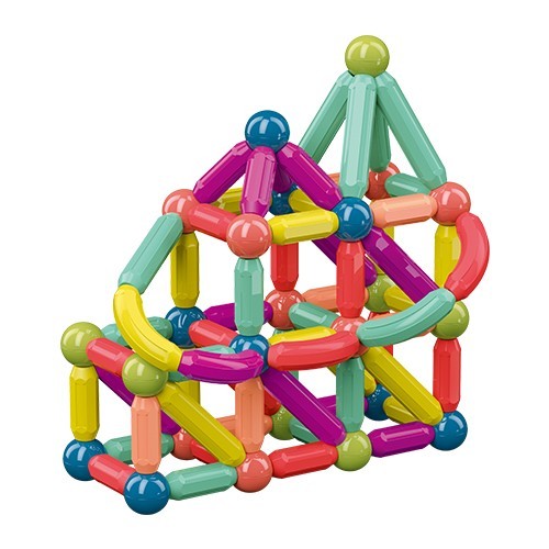 Set 36 piese magnetice de constructie, Vivimall, Forme geometrice, Multicolor - vivimall.ro