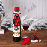 Set 2 Accesorii Decorative Pentru Sticlele De Vin, Tematica Craciun, Material Textil/Poliester - vivimall.ro