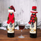 Set 2 Accesorii Decorative Pentru Sticlele De Vin, Tematica Craciun, Material Textil/Poliester - vivimall.ro