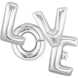 Set 4 Baloane Din Folie Metalizata, Figurine Litere, Model Scris Love, Tema Iubire, 80 Cm, Ambalaj Individual, Pai Inclus, Umflare Cu Aer Sau Heliu,