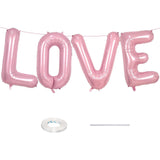 Set 4 Baloane Din Folie Metalizata, Figurine Litere, Model Scris Love, Tema Iubire, 80 Cm, Ambalaj Individual, Pai Inclus, Umflare Cu Aer Sau Heliu,