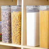Set 4 Recipiente Din Plastic, Pentru Alimente/Obiecte, Inchidere Ermetica, 4 X 2.8L, Transparent - vivimall.ro