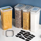 Set 4 Recipiente Din Plastic, Pentru Alimente/Obiecte, Inchidere Ermetica, 4 X 2.8L, Transparent - vivimall.ro