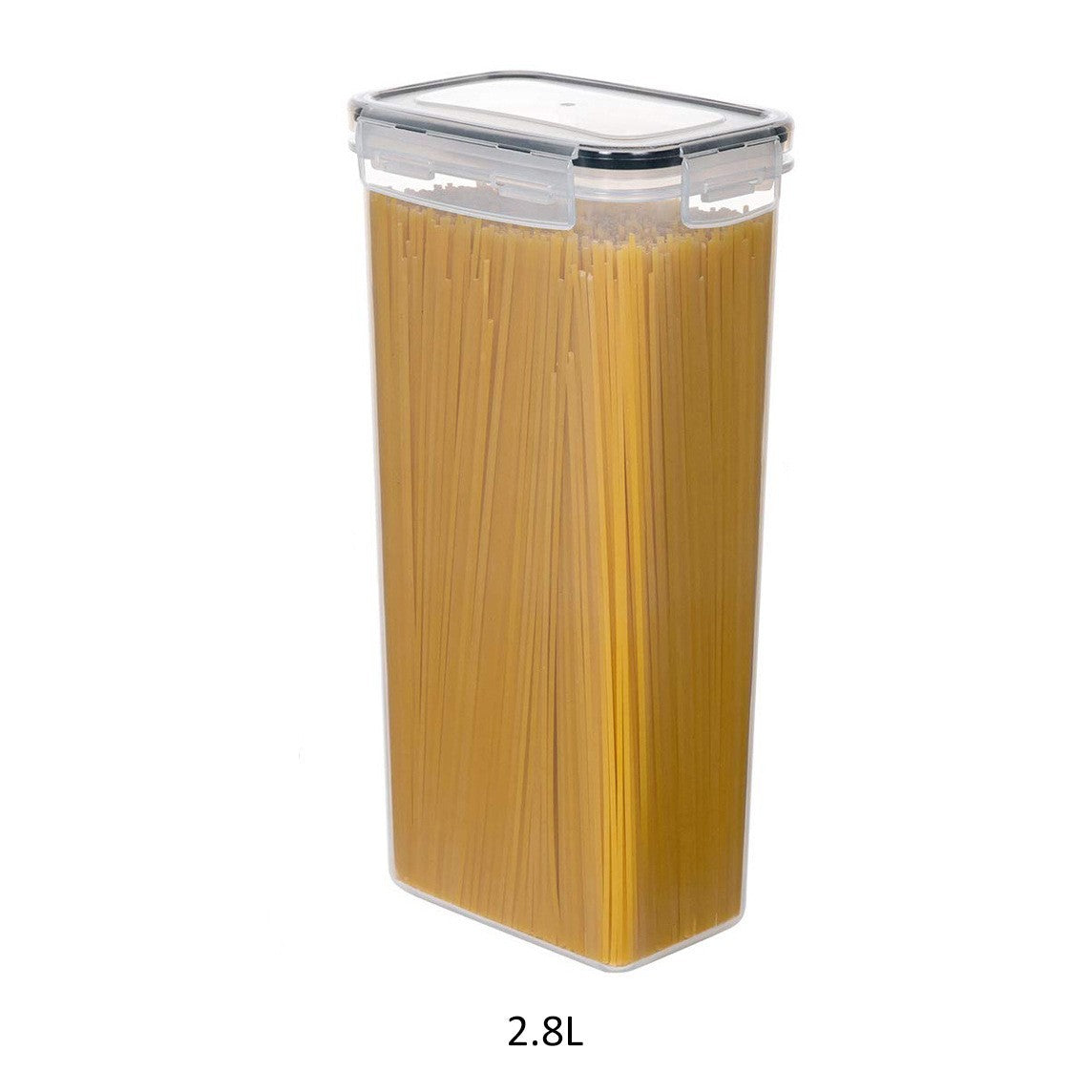 Set 4 Recipiente Din Plastic, Pentru Alimente/Obiecte, Inchidere Ermetica, 4 X 2.8L, Transparent - vivimall.ro