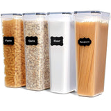Set 4 Recipiente Din Plastic, Pentru Alimente/Obiecte, Inchidere Ermetica, 4 X 2.8L, Transparent - vivimall.ro