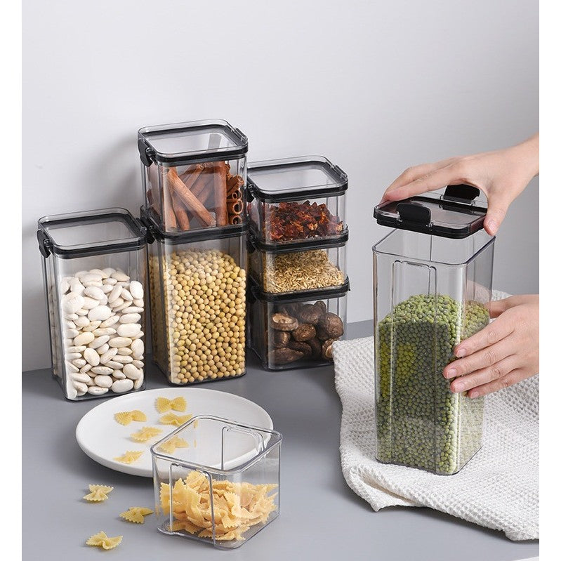 Set 4 Recipiente Din Plastic, Pentru Alimente/Obiecte, Inchidere Ermetica, 1 X 460 Ml, 2 X 700 Ml, 1 X 1300 Ml, Transparent - vivimall.ro