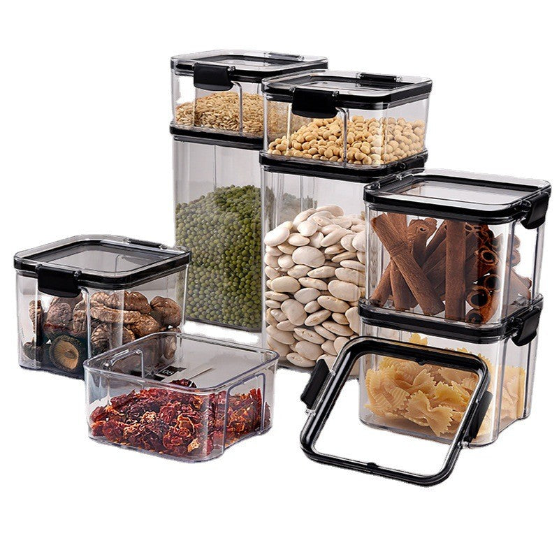 Set 4 Recipiente Din Plastic, Pentru Alimente/Obiecte, Inchidere Ermetica, 1 X 460 Ml, 2 X 700 Ml, 1 X 1300 Ml, Transparent - vivimall.ro