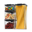 Set 4 Recipiente Din Plastic, Pentru Alimente/Obiecte, Inchidere Ermetica, 1 X 460 Ml, 2 X 700 Ml, 1 X 1300 Ml, Transparent - vivimall.ro
