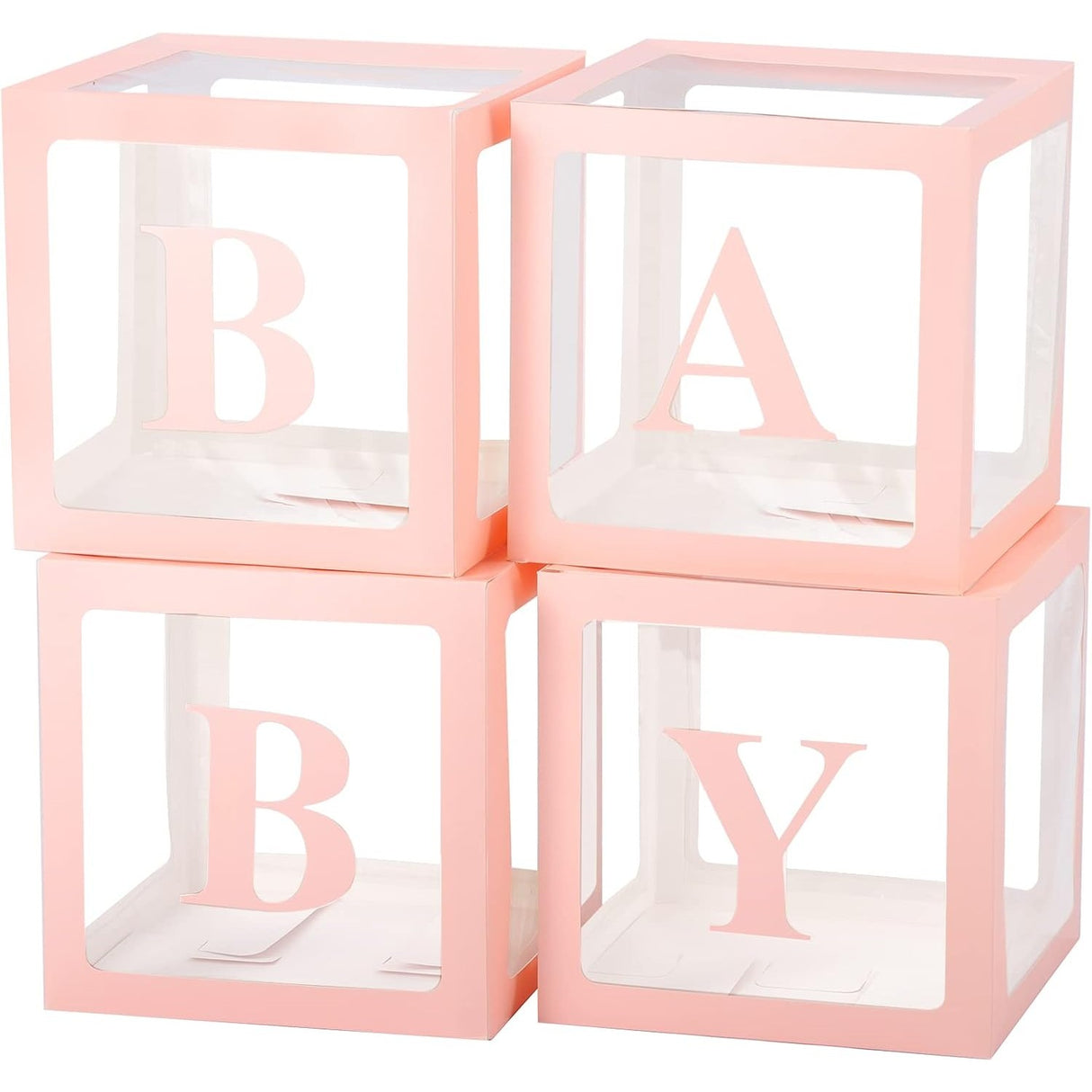 Set 4 Cutii Pentru Baloane, Tematica Iubire, Cuburi Decorative Din Plastic, Accesorii Pentru Petrecere, E Contur Roz - vivimall.ro