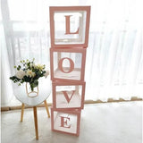 Set 4 Cutii Pentru Baloane, Tematica Iubire, Cuburi Decorative Din Plastic, Accesorii Pentru Petrecere, E Contur Roz - vivimall.ro