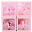 Set 4 Cutii Pentru Baloane, Tematica Iubire, Cuburi Decorative Din Plastic, Accesorii Pentru Petrecere, E Contur Roz - vivimall.ro