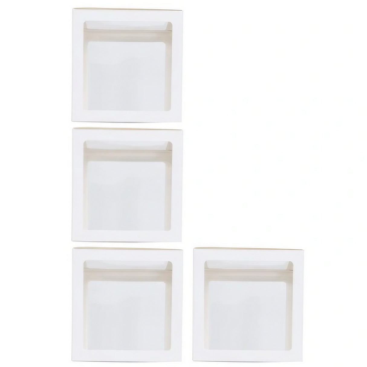 Set 4 Cutii Pentru Baloane, Tematica Aniversare, Cuburi Decorative Din Plastic, Accesorii Pentru Petrecere, E Contur Alb