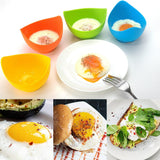 Set 4 Forme Pentru Oua Posate Din Silicon Rezistent La Temperatura Mare, Usor De Utilizat, Multicolor - vivimall.ro