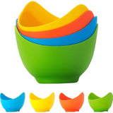 Set 4 Forme Pentru Oua Posate Din Silicon Rezistent La Temperatura Mare, Usor De Utilizat, Multicolor - vivimall.ro