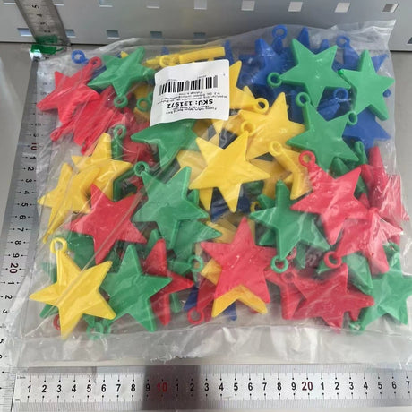 Set 4 Greutati Pentru Baloanele Cu Heliu, 32 Grame, 8 Grame Fiecare, Plastic, Forma Stelute - vivimall.ro