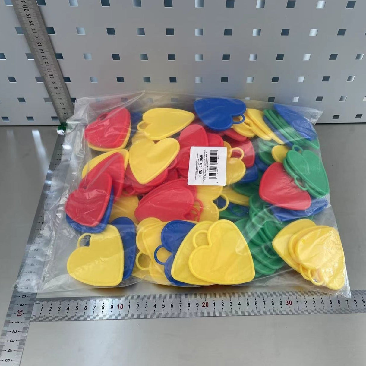 Set 4 Greutati Pentru Baloanele Cu Heliu, 60 Grame, 15 Grame Fiecare, Plastic, Forma Inima - vivimall.ro