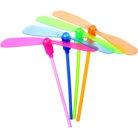 Set 4 Jucarii Libelula Zburatoare, Distractive pentru Copii, Vivimall, Aruncatoare Manuale din Plastic, cu Lumini, Multicolor - vivimall.ro