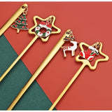 Set 4 Lingurite, Flippy, Tema Craciun, Model Carry The Merry, 4 Modele Tip Pandantiv, din Otel Inoxidabil, 19 x 16 x 2 cm, Multicolor - vivimall.ro