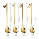 Set 4 Lingurite, Flippy, Tema Craciun, Model Carry The Merry, 4 Modele Tip Pandantiv, din Otel Inoxidabil, 19 x 16 x 2 cm, Multicolor - vivimall.ro