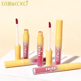 Set cadou lip gloss Kevin&Coco Fries Baby Multicolor, prezentare lifestyle, 4 nuanțe