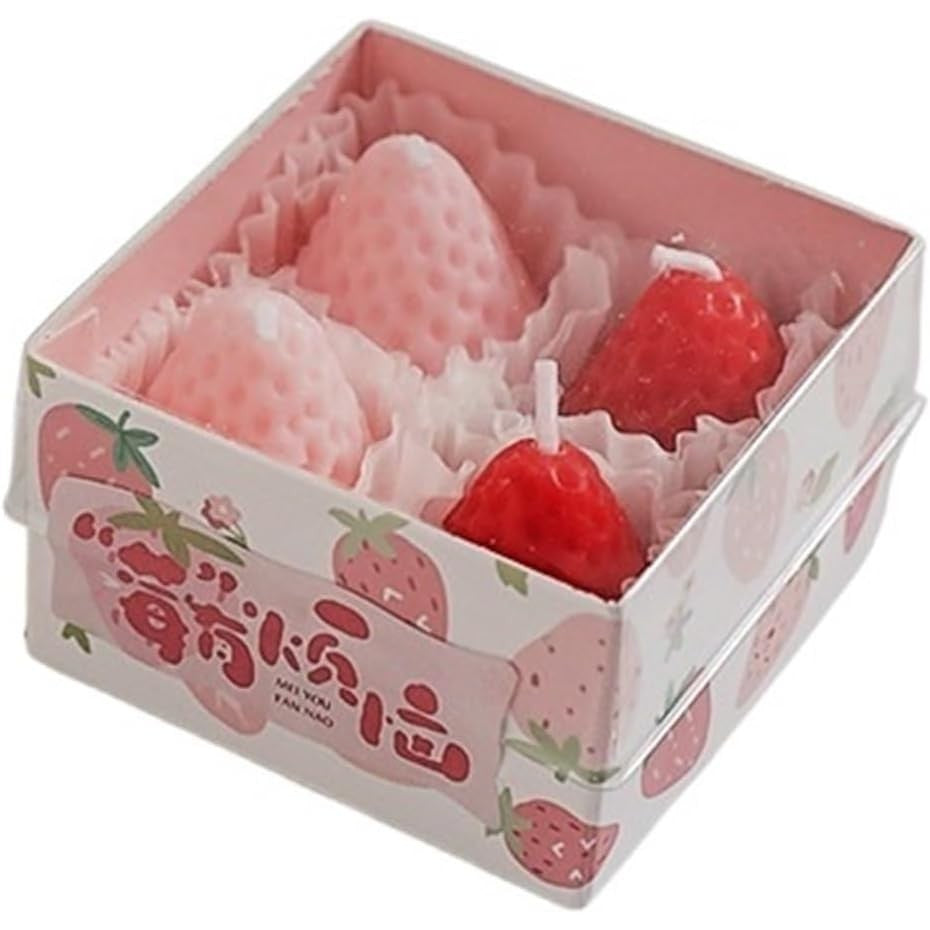 Set 4 Lumanari Parfumate, Ardere 30 Min, 52G, Rosu/