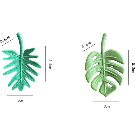 Set 4 Magneti de Frigider, Vivimall, Model Frunze, din ABS si Magnet, Verde - vivimall.ro