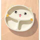 Set 4 Piese Hranire Bebelusi si Copii, Flippy, din Silicon, fara BPA, de la 12 Luni, Model Pisicuta, 28 x 26 x 2 cm, Bej