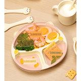 Set 4 Piese Hranire Bebelusi si Copii, Flippy, din Silicon, fara BPA, de la 12 Luni, Model Pisicuta, 28 x 26 x 2 cm, Bej