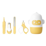 Set 4 Piese Ingrijire Unghii Bebelusi, Din Abs+Otel Inoxidabil, Cutie De Depozitare Tip Maimuta, De La 0 Luni - vivimall.ro