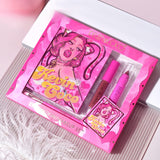 Set 4 Produse de Machiaj, KEVIN &amp; COCO, Pink Loving-heart Leopard Girl, 18 culori, 20.5 x 18.2 x 2.2 cm - vivimall.ro