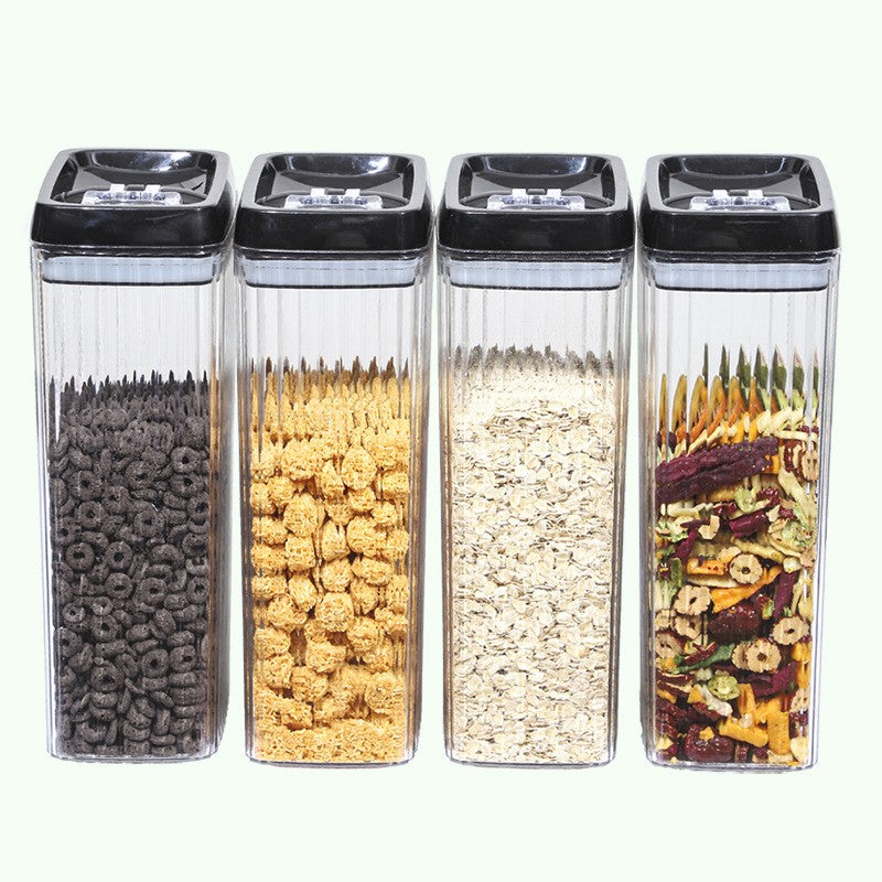 Set 4 Recipiente Din Plastic, Pentru Alimente/Obiecte, Inchidere Ermetica, Textura Ondulata, 4 X 3.3 L, Transparent - vivimall.ro
