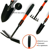 Set 4 Unelte De Gradina Maner Extensibil, Pentru Plantare Prelucrare Sol Si Ingrijire Plante, Material Otel Carbon, Negru - vivimall.ro