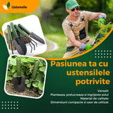 Set 4 Unelte De Gradina Pentru Plantare Prelucrare Sol Si Ingrijire Plante, Material Pvc Si Cardboard, Verde - vivimall.ro