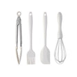 Set 4 Ustensile De Bucatarie, Din Silicon+Inox, Termorezistente, Antiaderente, 20 X 15 X 4 Cm, Alb Ivory - vivimall.ro