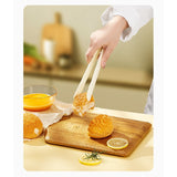 Set 4 Ustensile de Bucatarie, Vivimall, pentru Copii, din Silicon, Termorezistente, Design Animat, 13 x 24 x 5 cm, Bej - vivimall.ro