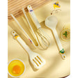 Set 4 Ustensile De Bucatarie, Pentru Copii, Din Silicon, Termorezistente, Design Animat, 13 X 24 X 5 Cm, Bej - vivimall.ro