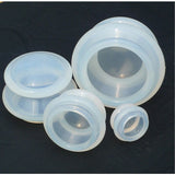 Set 4 Ventuze de Cupping, Flippy, Pentru Masaj Anticeluluitic, din Silicon, Alb Transparent