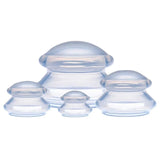Set 4 Ventuze De Cupping, Pentru Masaj Anticeluluitic, Din Silicon, Alb - vivimall.ro